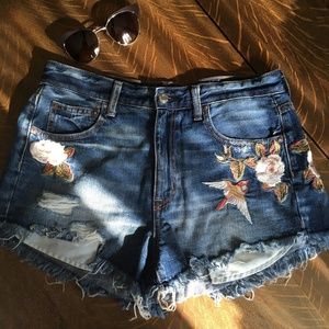 American Eagle Embroidered Festival Shorts